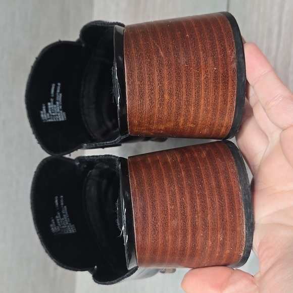 Steve Madden Women Lorie  Black& Gold Clog Shoes Heels Mule Sz 9.5M - Picture 6 of 11